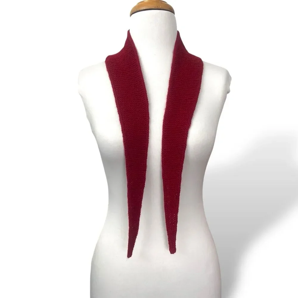 Sophie Scarf Deep Red Cashmere Gift Ready Neck Warmer Handknit Women Neckerchief